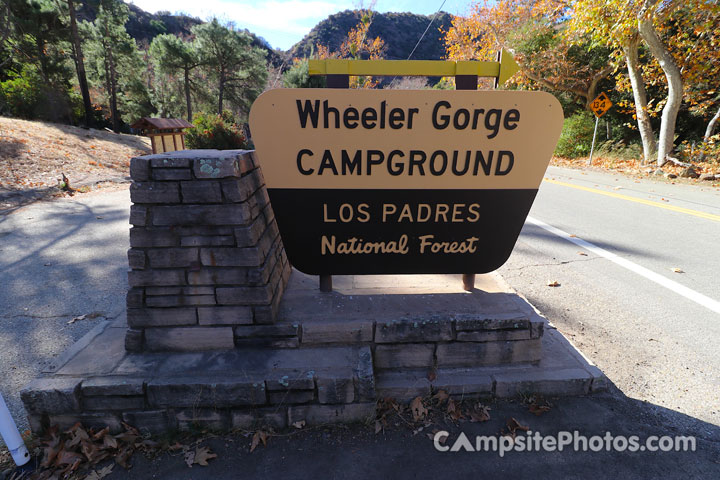 Wheeler Gorge Campground Sign