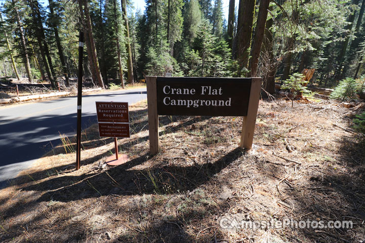 Crane Flat Campground Sign