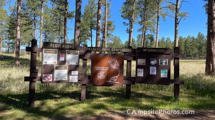 Comanche Park Campground Sign