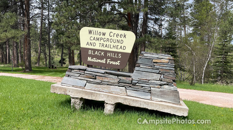 Willow Creek Horse Camp Sign