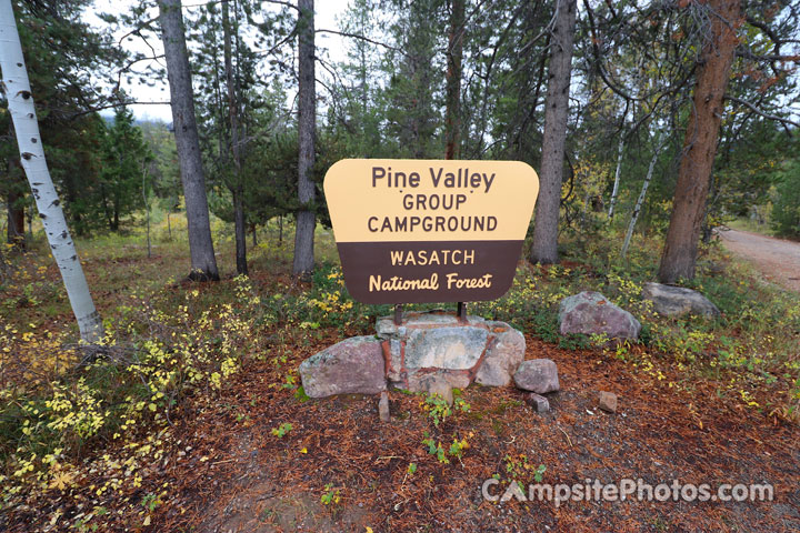 Pine Valley Group Campground Sign