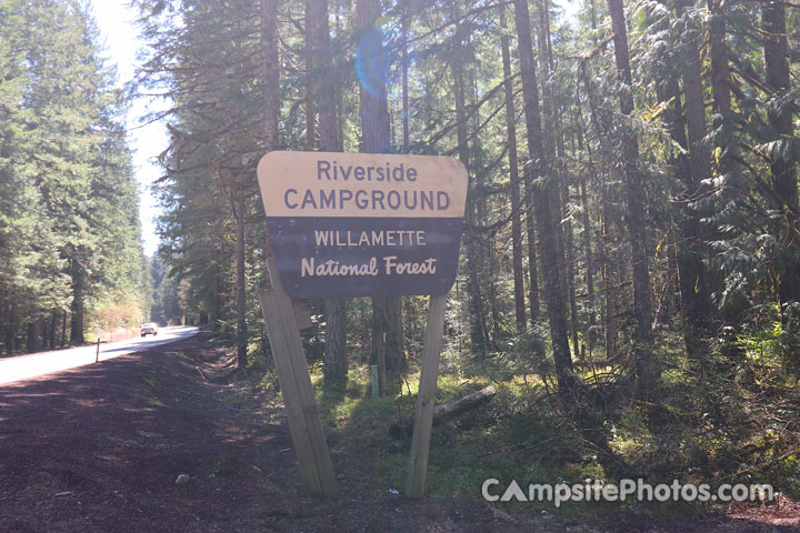 Riverside At Detriot Campground Sign