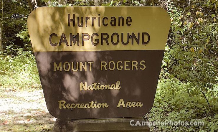 Hurricane Campground Sign