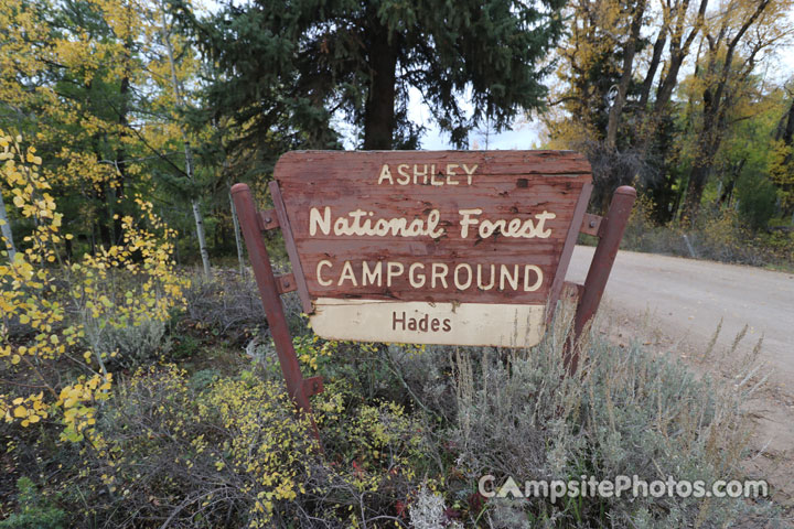 Hades Campground Sign