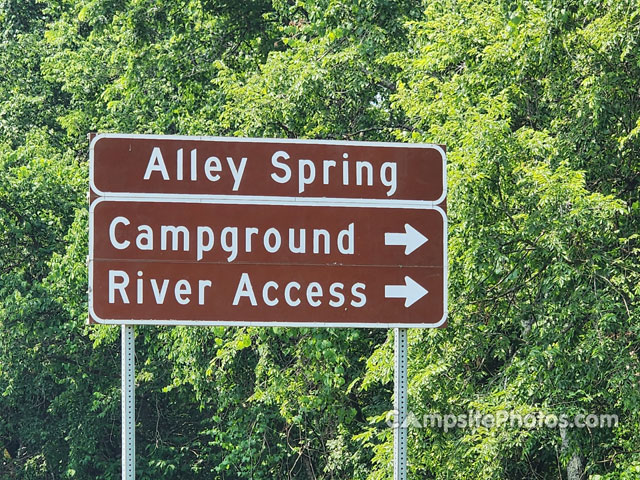 Alley Spring Campground Sign