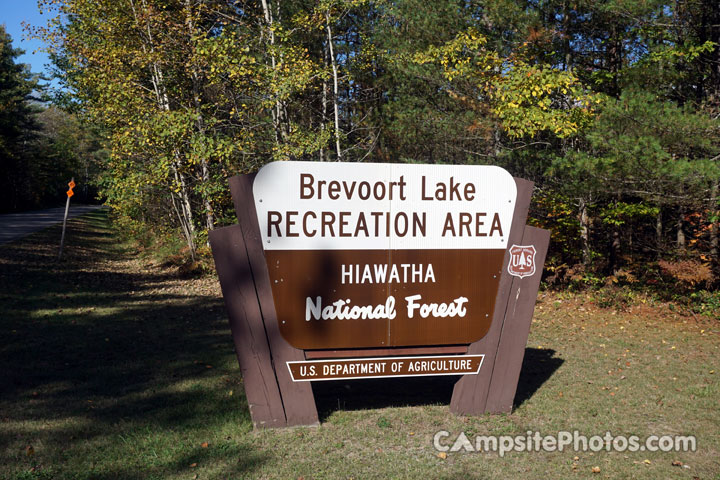 Brevoort Lake Recreation Area Sign