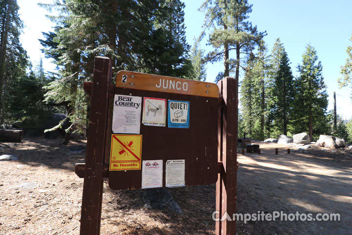 Bear River Group Campground Junco Sign