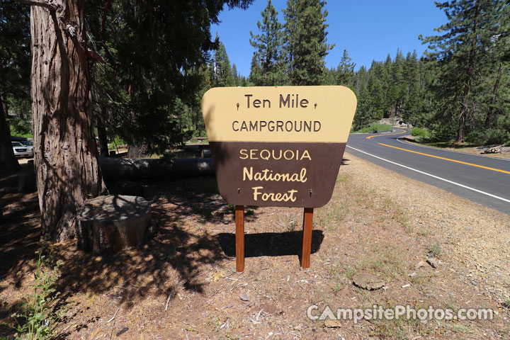 Ten Mile Campground Sign