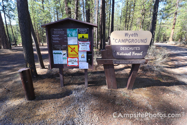 Wyeth Campground Sign