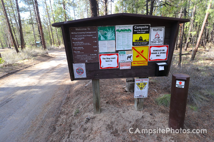 McKay Crossing Campground Info Board