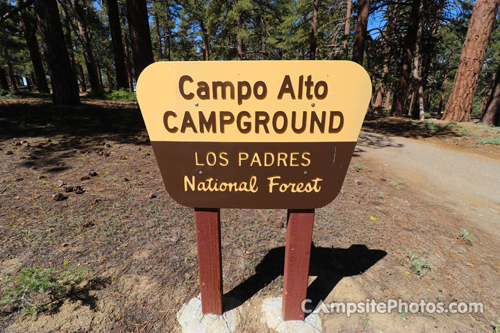 Campo Alto Campground Sign