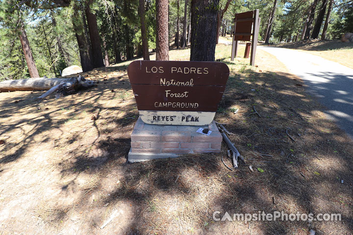 Reyes Peak Campground Sign