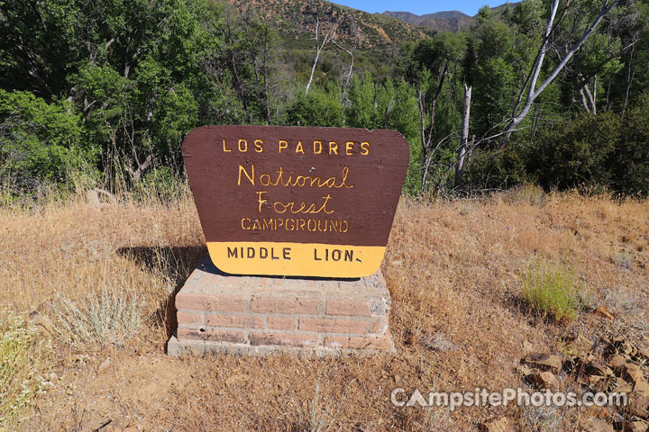 Middle Lion Campground Sign