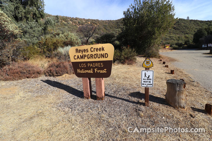 Reyes Creek Campground Sign