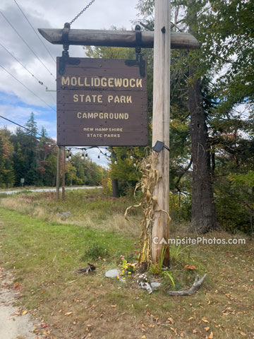 Mollidgewock State Park Sign