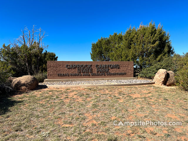 Caprock Canyons State Park Entrance Sign