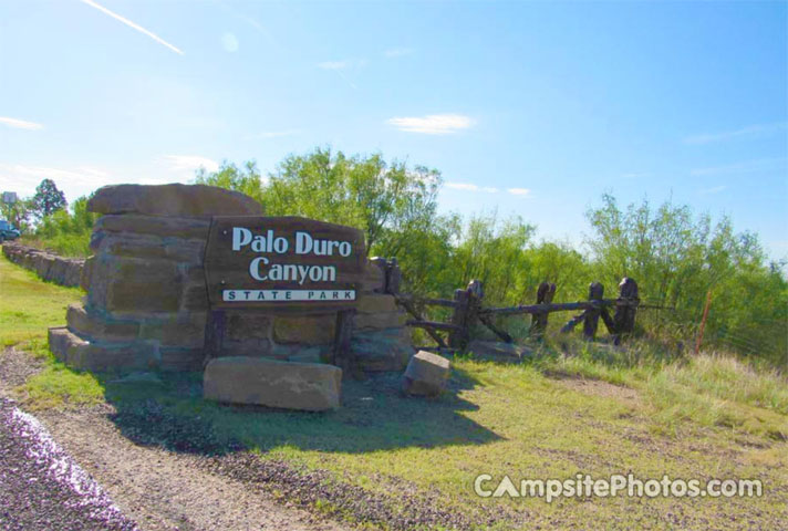 Palo Duro Canyon State Park Sign