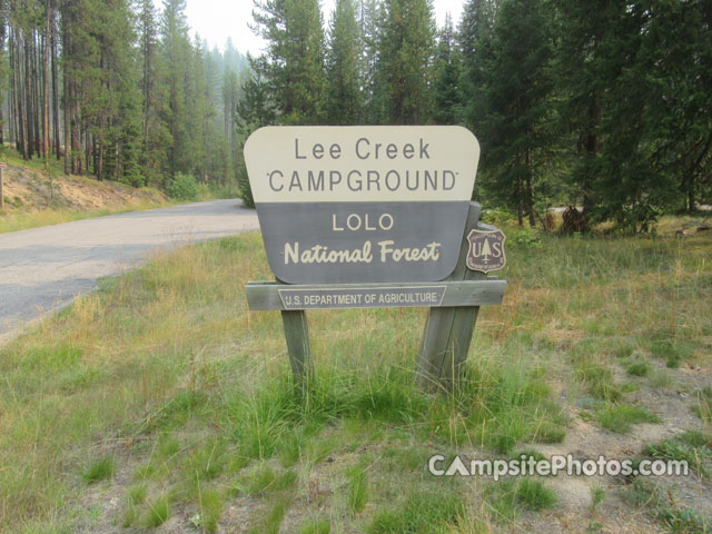 Lee Creek Campground Sign