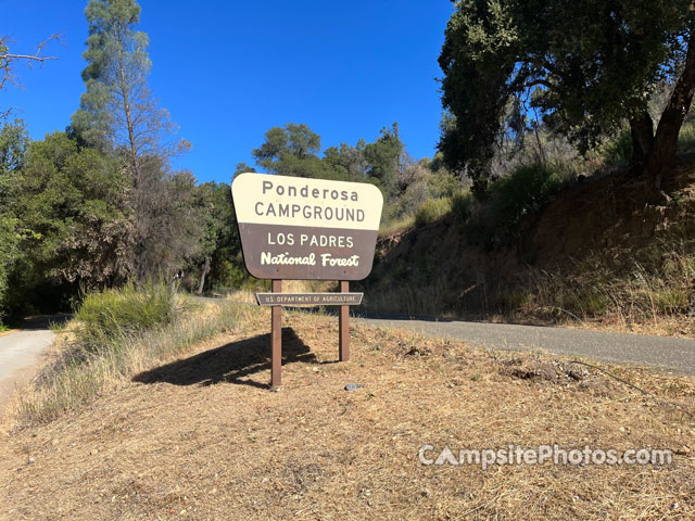 Ponderosa Campground Sign