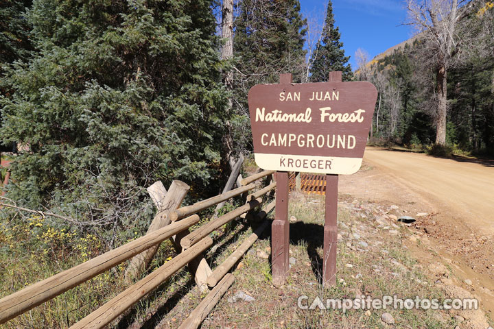 Kroeger Campground Sign