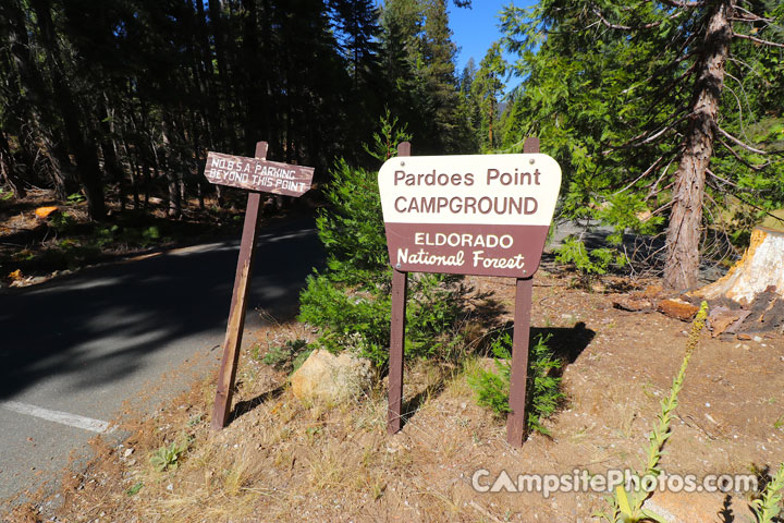 Pardoes Point Campground Sign