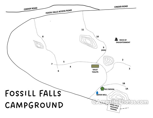 Fossil Falls Campground Map