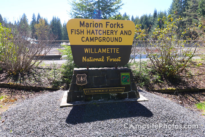 Marion Forks Campground Sign