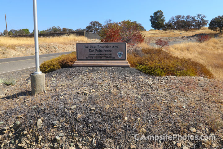 Blue Oaks Campground Recreation Area Sign