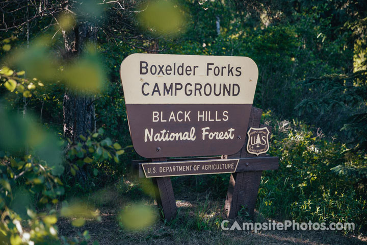 Boxelder Forks Campground Sign