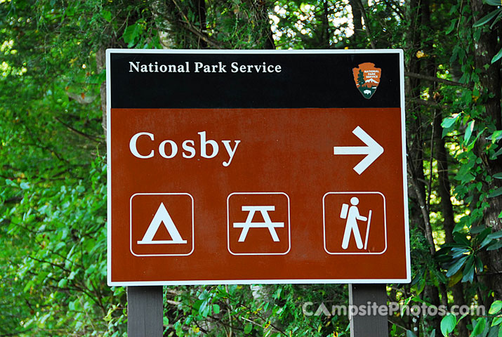 Cosby Campground Sign