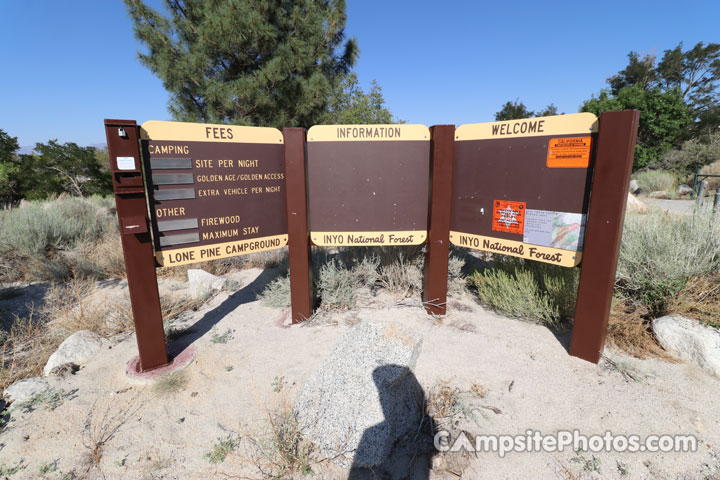 Lone Pine Campground Info Board