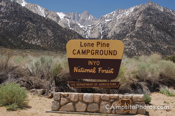 Lone Pine Campground Sign