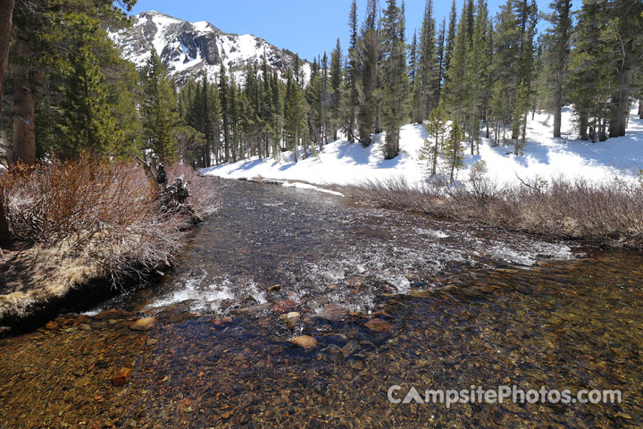 Ellery Lake Campground Creek View Winter