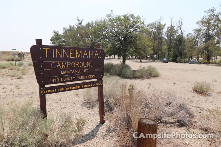 Tinnemaha Creek Campground Sign