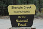 Sherwin Creek Campground Sign