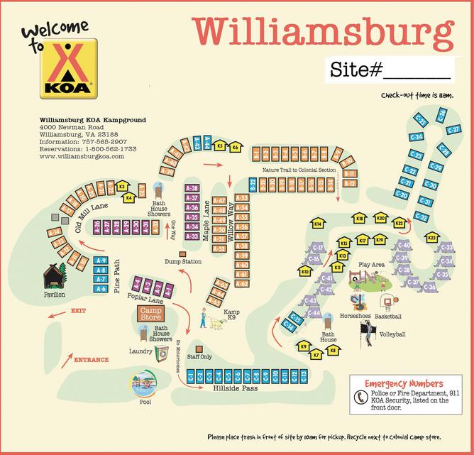 Williamsburg Koa Campground Map Williamsburg Koa - Photos, Reservations & Information