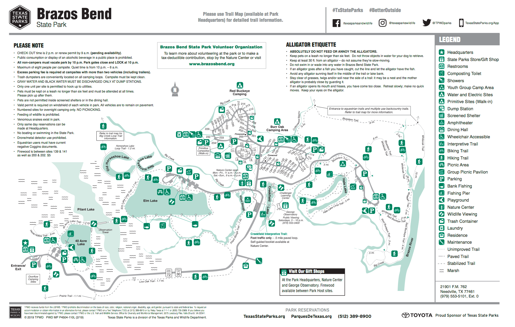 Brazos Bend State Park Map