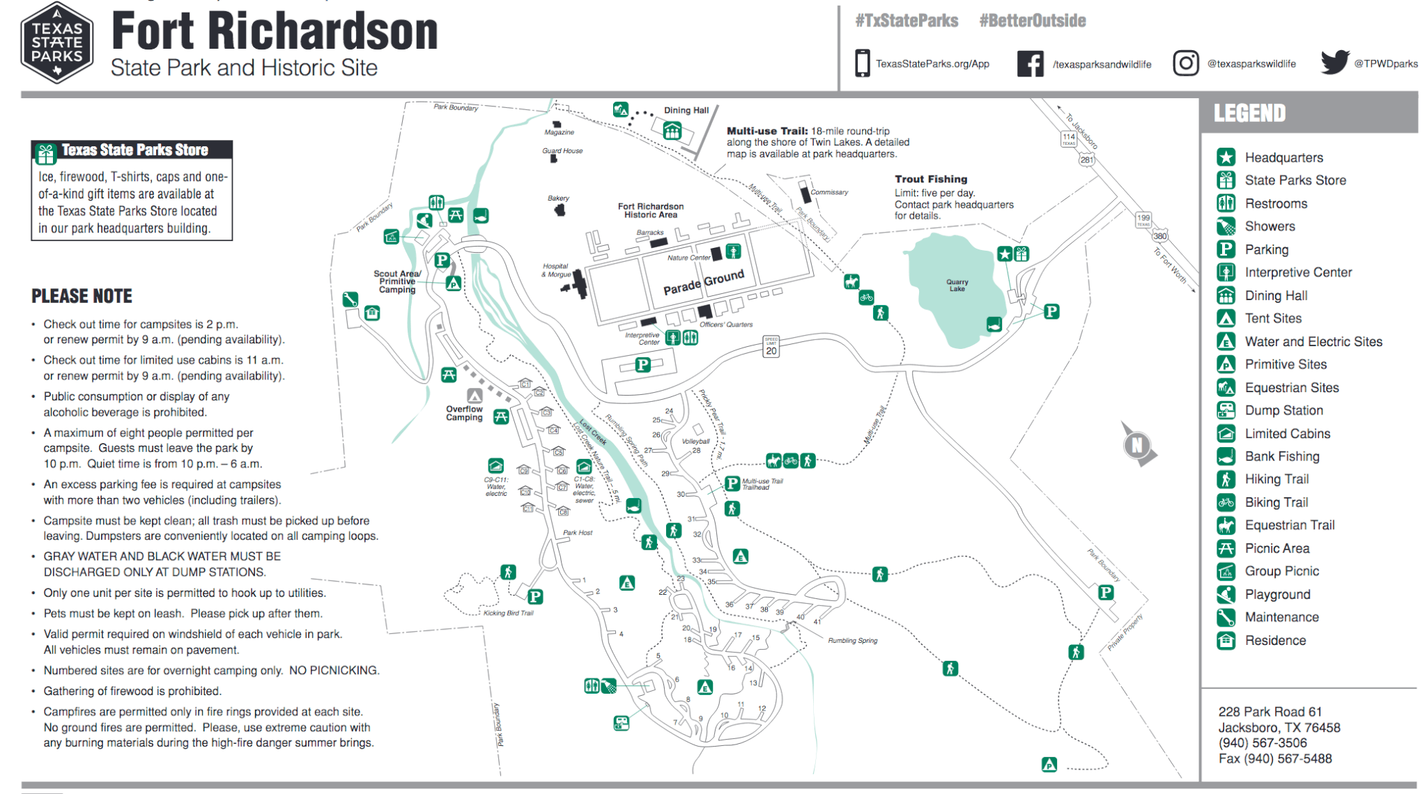 Fort Richardson State Park Map