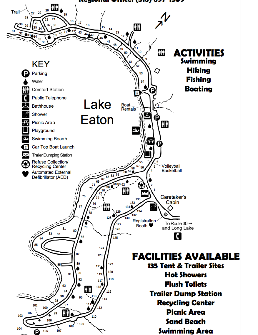 Lake Eaton Campground Map