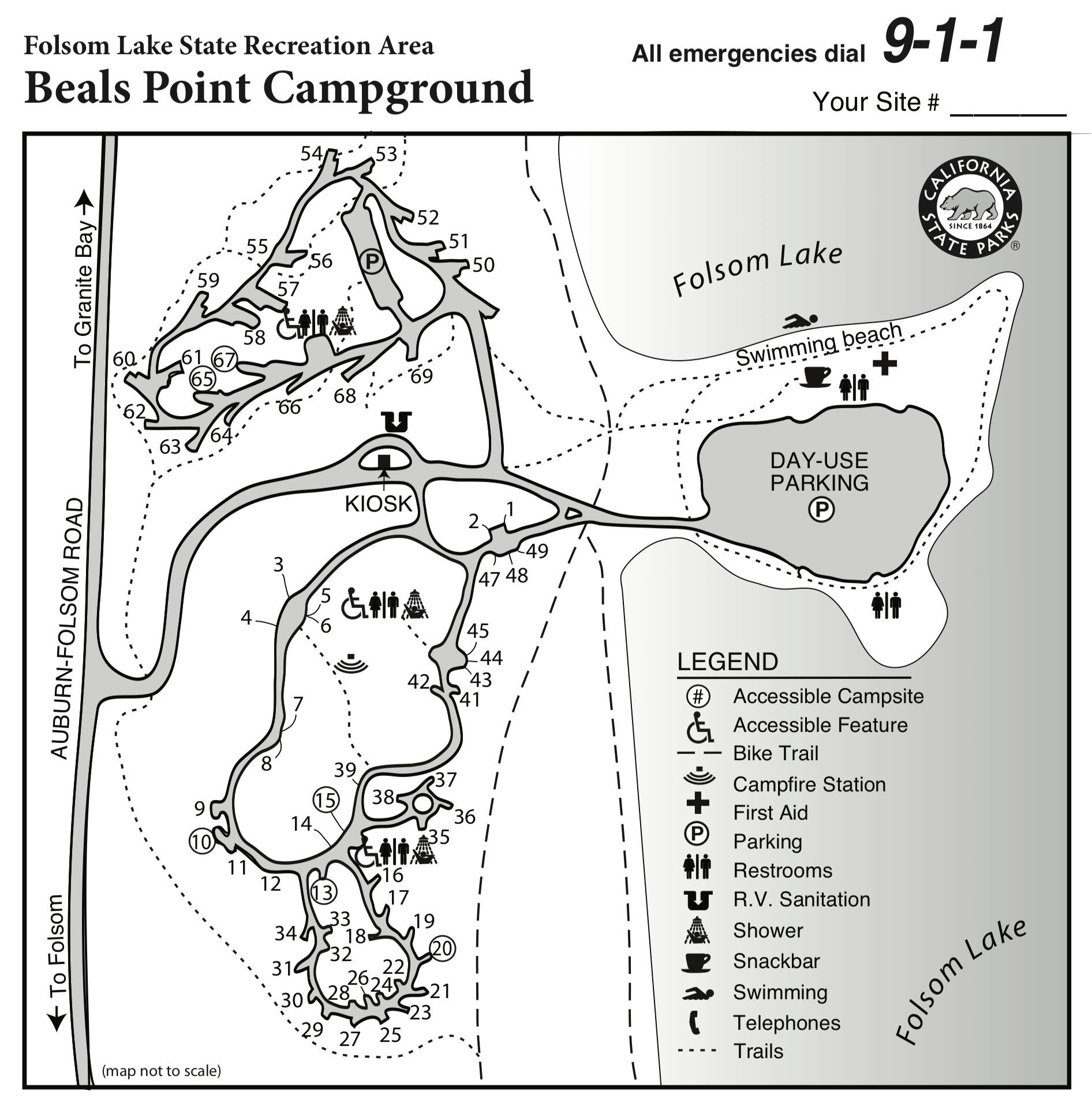 Peninsula Campground Folsom Lake Map - Printable Maps Online