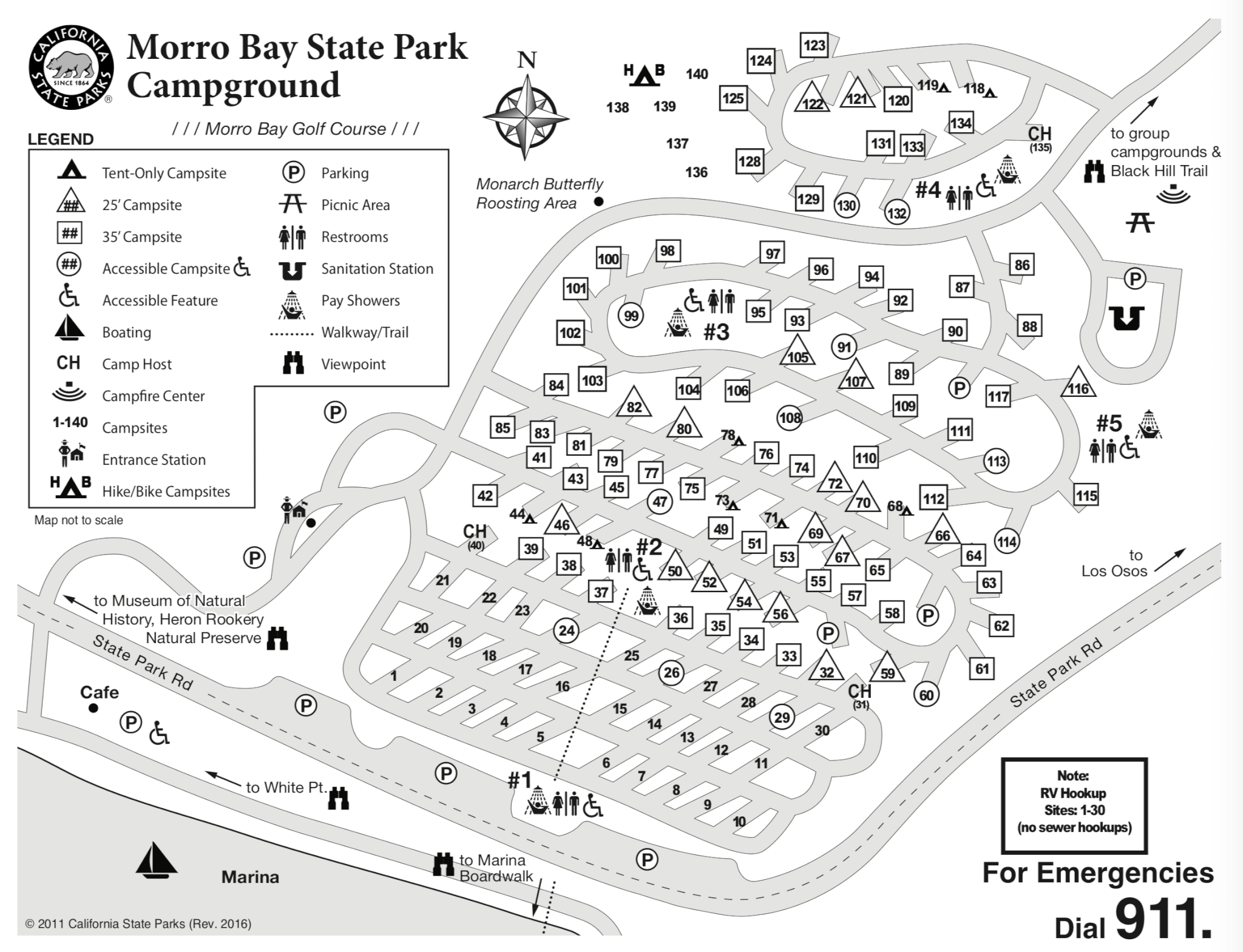Morro Bay State Park Campground Map. 