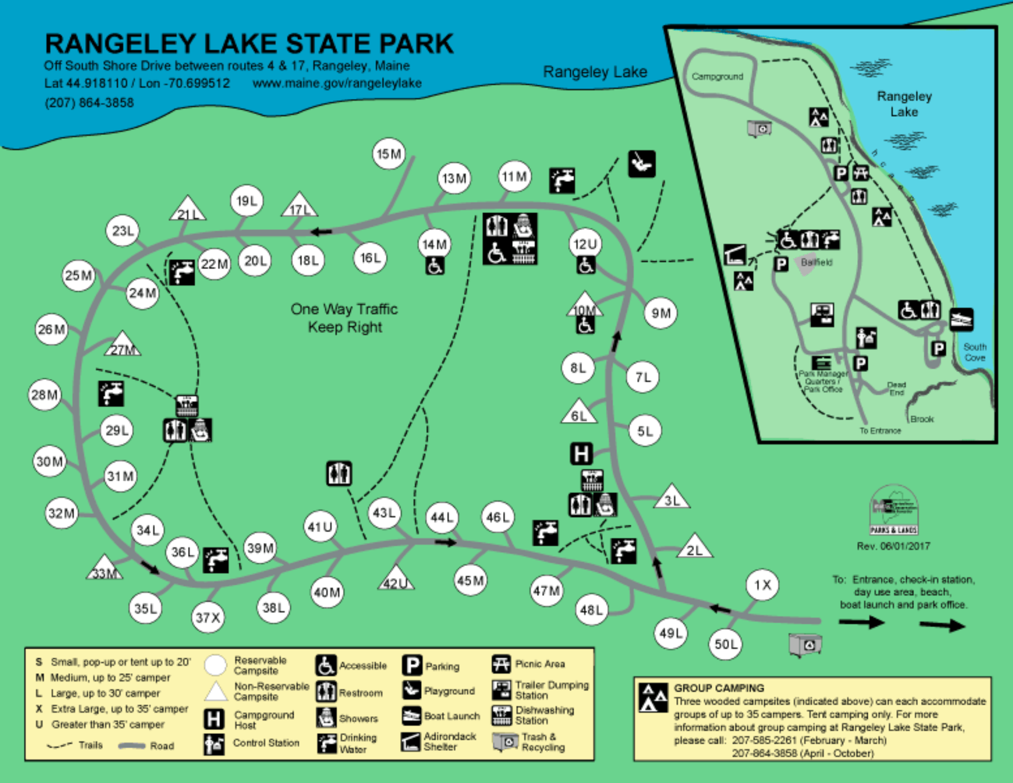 Lily Bay State Park Campground Map