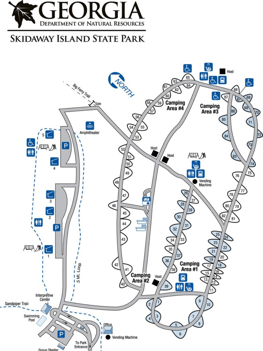 Skidaway Island State Park Campground Map 