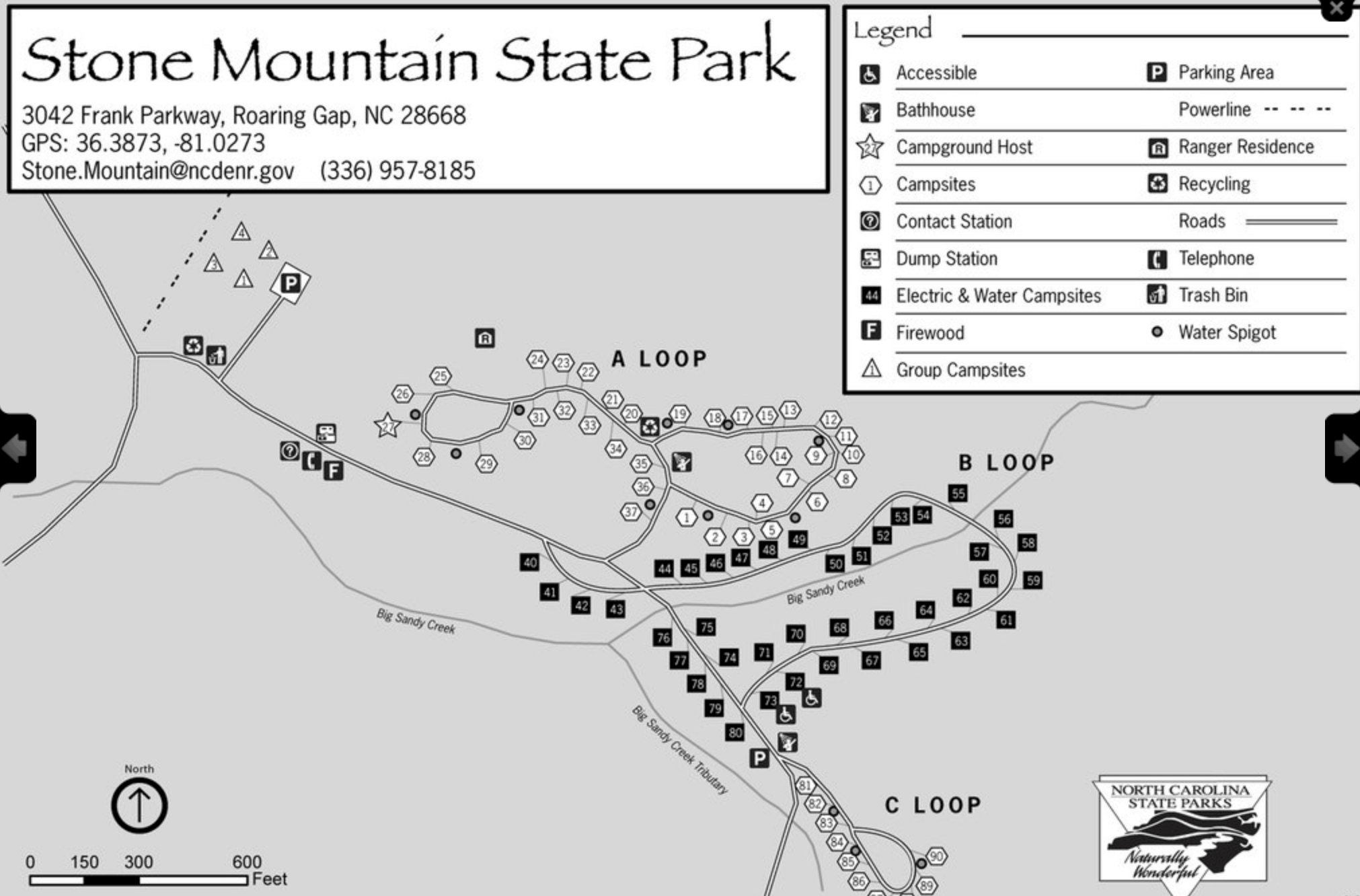 Mountain Park Campground Map